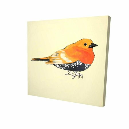 FONDO 12 x 12 in. Little Orange Bird Illustration-Print on Canvas FO2780944